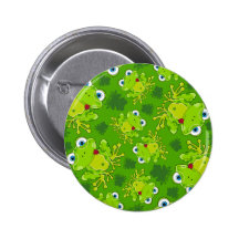 Niedlicher Frosch-gemustertes Abzeichen Buttons