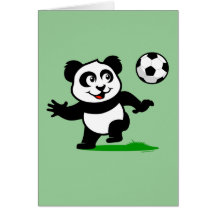 Niedlicher Fußball-Panda Karte