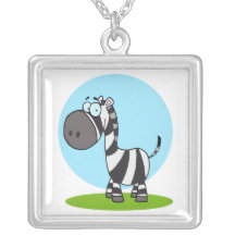 niedlicher glücklicher Cartoon Zebra Amulett