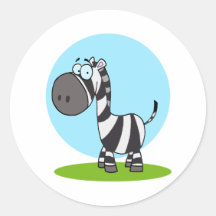 niedlicher glücklicher Cartoon Zebra Runder Sticker