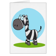 niedlicher glücklicher Cartoon Zebra Karte