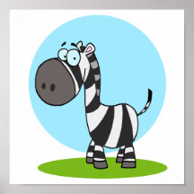 niedlicher glücklicher Cartoon Zebra Plakate