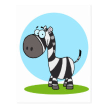 niedlicher glücklicher Cartoon Zebra Postkarte
