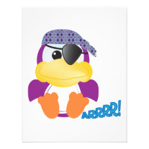 Niedlicher Goofkins lila Pirat ducky Einladungskarten