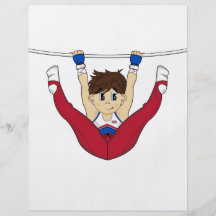 Niedlicher Gymnast auf Bar-Flyer