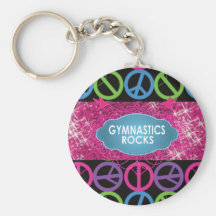 Niedlicher gymnastischer Felsen-Rosa-Frieden Keych Schlüsselbänder