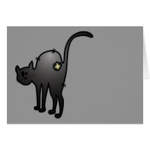 NIEDLICHER HALLOWEENuneinheitlicher CAT - SCHWARZE Grußkarten