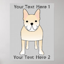 Niedlicher Hund. Blasse französische Sahnebulldogg Plakate