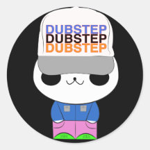 Niedlicher kawaii dubstep Panda Runde Sticker