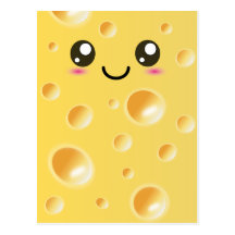 Niedlicher Kawaii glücklicher Käse Postkarten