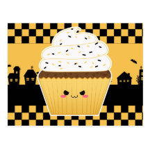 Niedlicher Kawaii Halloween kleiner Kuchen Postkarten