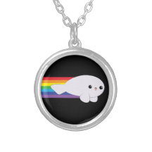 Niedlicher Kawaii Regenbogen-Rocket-Baby-Siegel iP Halskette