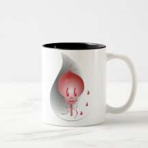 Niedlicher Kawaii Schädel mit Blut lässt Kollektor Kaffee Tassen