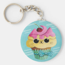 Niedlicher Kitty-kleiner Kuchen Schlüsselbänder
