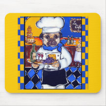 Niedlicher Kochs-Mops Mousepad