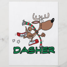 niedlicher laufender Cartoon des Rens DASHER Bedruckte Flyer