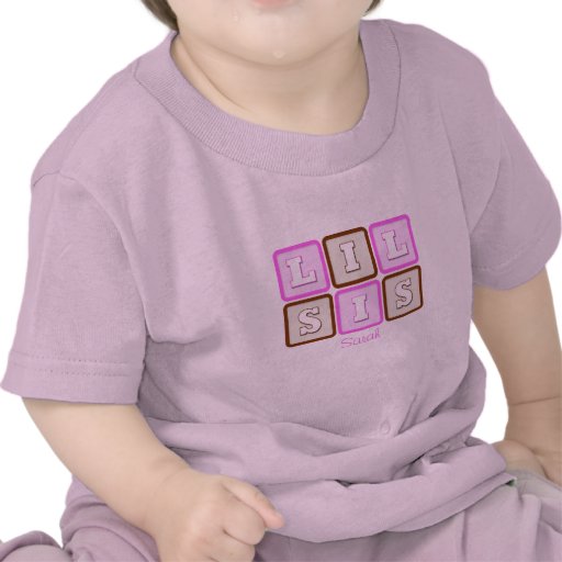 Niedlicher Lil SIS-Wort-Block mit Namen Tshirt