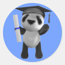 Niedlicher Panda-Absolvent des Baby-3d (editable) Sticker