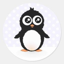Niedlicher Penguin-Cartoon Runde Aufkleber