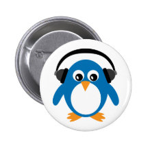 Niedlicher Penguin u. Kopfhörer-kundengerechtes We Anstecknadelbuttons