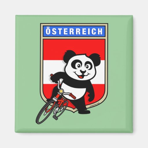 Niedlicher radfahrenpanda Österreichs Kühlschrankmagnet