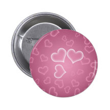 Niedlicher rosa Herz-Hintergrund Anstecknadelbuttons