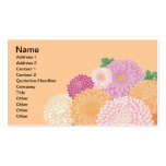 Niedlicher rosa orange japanischer Blumenvektor Visitenkartenvorlagen