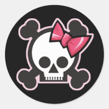 Niedlicher Schädel Runde Sticker