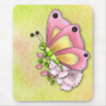 Niedlicher Schmetterling und Blumen Mousepads
