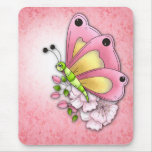 Niedlicher Schmetterling und Blumen Mousepads