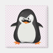 Niedlicher Schwarz-weißer Penguin und lustiger Sch Kühlschrankmagnete