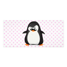 Niedlicher Schwarz-weißer Penguin und lustiger Sch Karten Druck