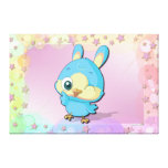 Niedlicher schwarzer Vogel-lustige Cartoon-Charakt Leinwand Drucke