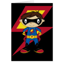 Niedlicher Superhero-Junge Grußkarte