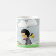 Niedlicher trauriger Junge Tasse
