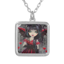 Niedlicher Valentinegotische Vampire-Fee-Kunst Halskette