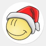 Niedlicher Weihnachtssmiley Sankt stellen gegenübe Sticker