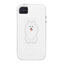 Niedlicher weißer Hund. Spitz oder Pomeranian. Case-Mate iPhone 4 Hülle
