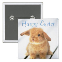 Niedliches Baby-Häschen-glücklicher Ostern-Entwurf Button