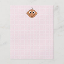 Niedliches Baby-Mädchen. Rosa Karo-Hintergrund Flyerdruck