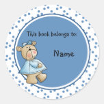 Niedliches Baby Teddy baer Buchzeichen Runder Sticker