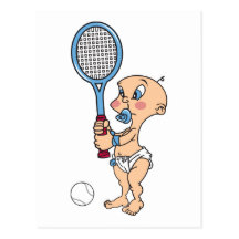 Niedliches Baby-Tennis Postkarten