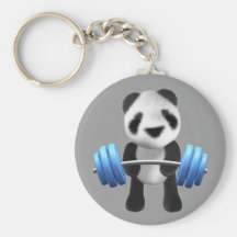 Niedliches Babypandabär powerlifter in 3d (editabl Schlüsselanhänger