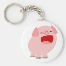 Niedliches Cartoon-Gesang-Schwein Keychain Schlüsselbänder