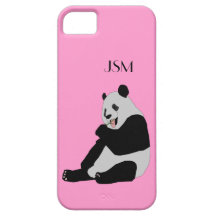 Niedliches cooles Panda-Bärn-Monogramm kundenspezi iPhone 5 Hüllen