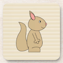 Niedliches Eichhörnchen, beige Streifen-Hintergrun Getränke Untersetzer