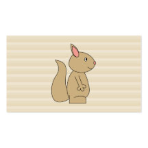 Niedliches Eichhörnchen, beige Streifen-Hintergrun Visitenkarten Vorlagen