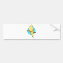 Niedliches gelbes Budgie Auto Sticker