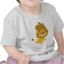 Niedliches glückliches Cartoon-Löwe-Baby-T-Shirt