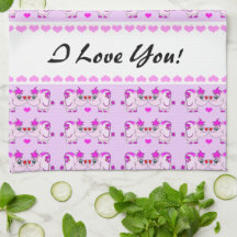 Niedliches glückliches Küchen-Tuch Pinkievalentine Handtücher